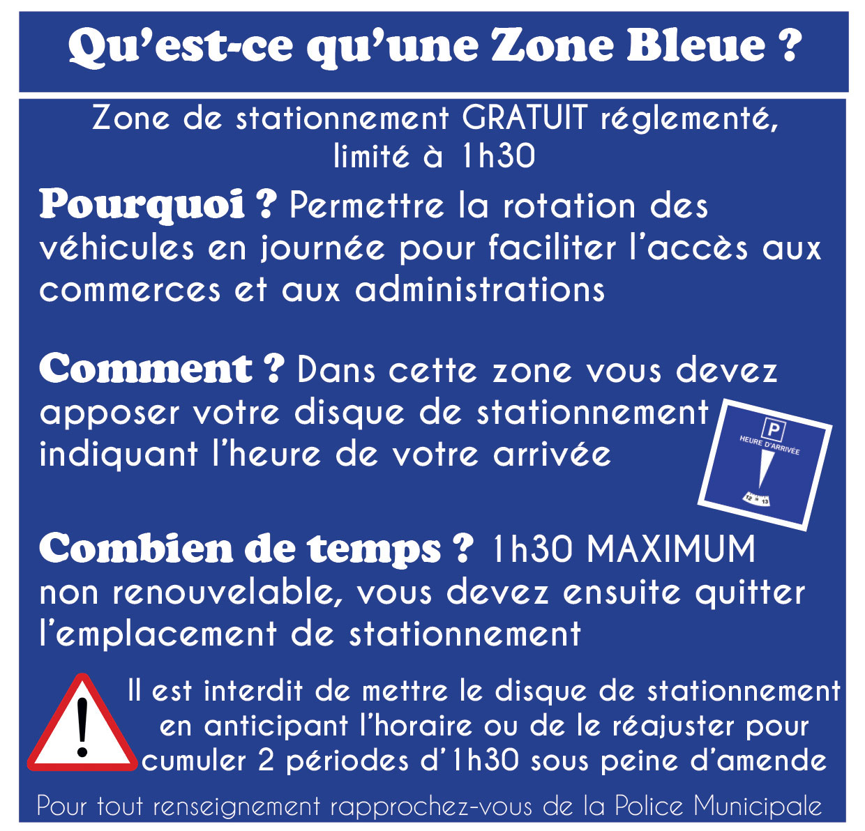 Stationnement en Zone Bleue