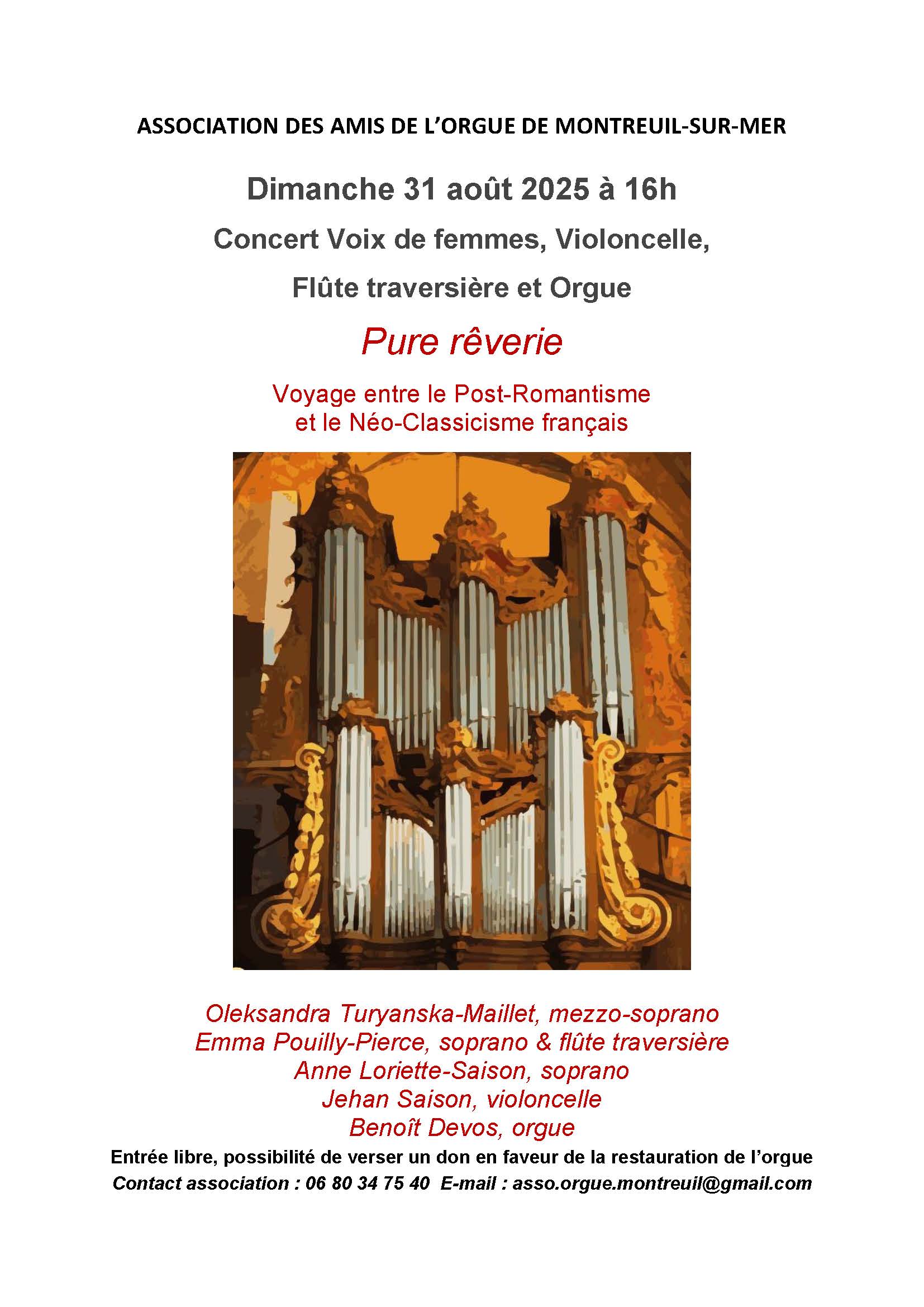CONCERT ASSOCIATION DES AMIS DE L’ORGUE DE MONTREUIL-SUR-MER