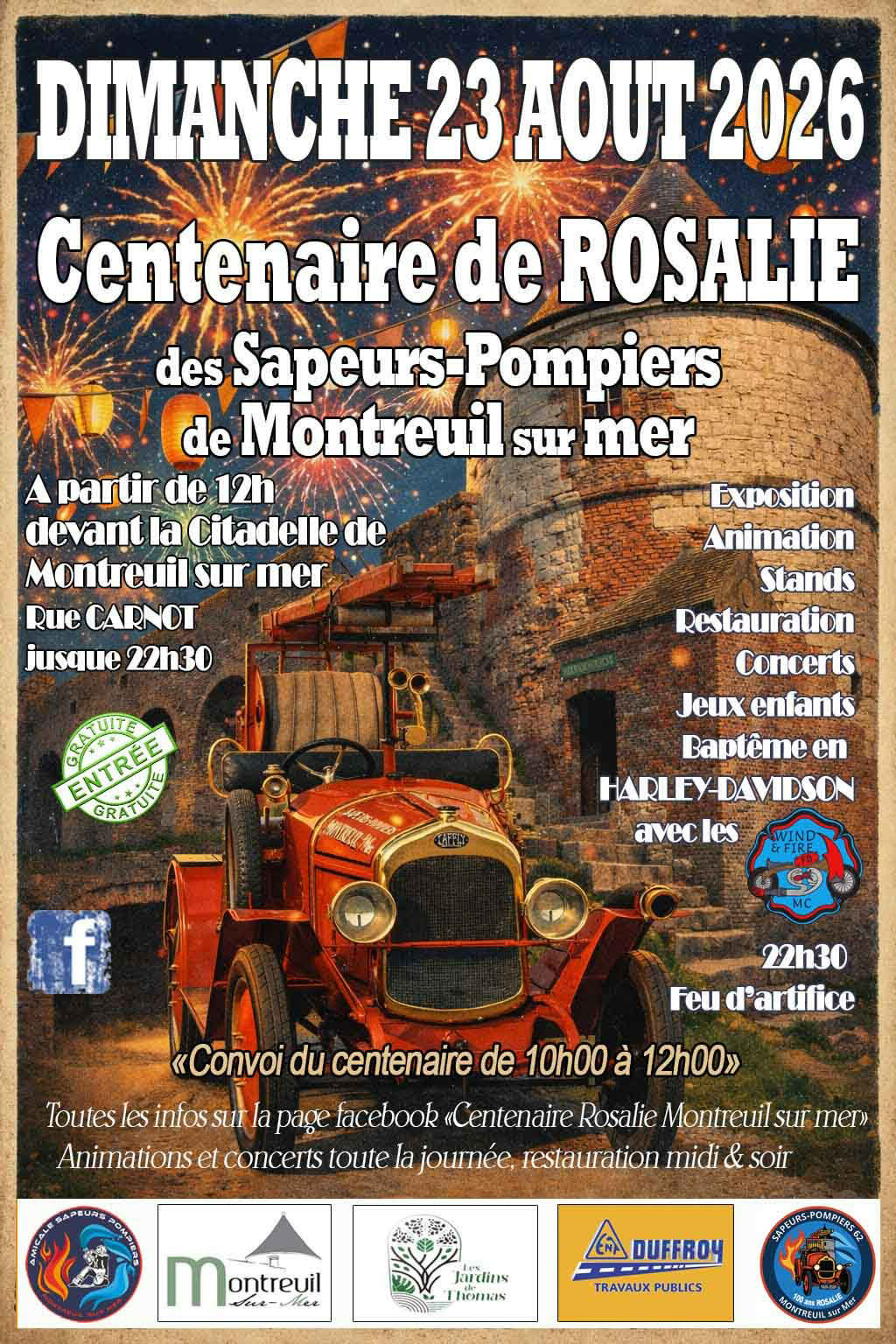 Centenaire de la Rosalie des Sapeurs-Pompiers : une journée exceptionnelle à Montreuil-sur-Mer